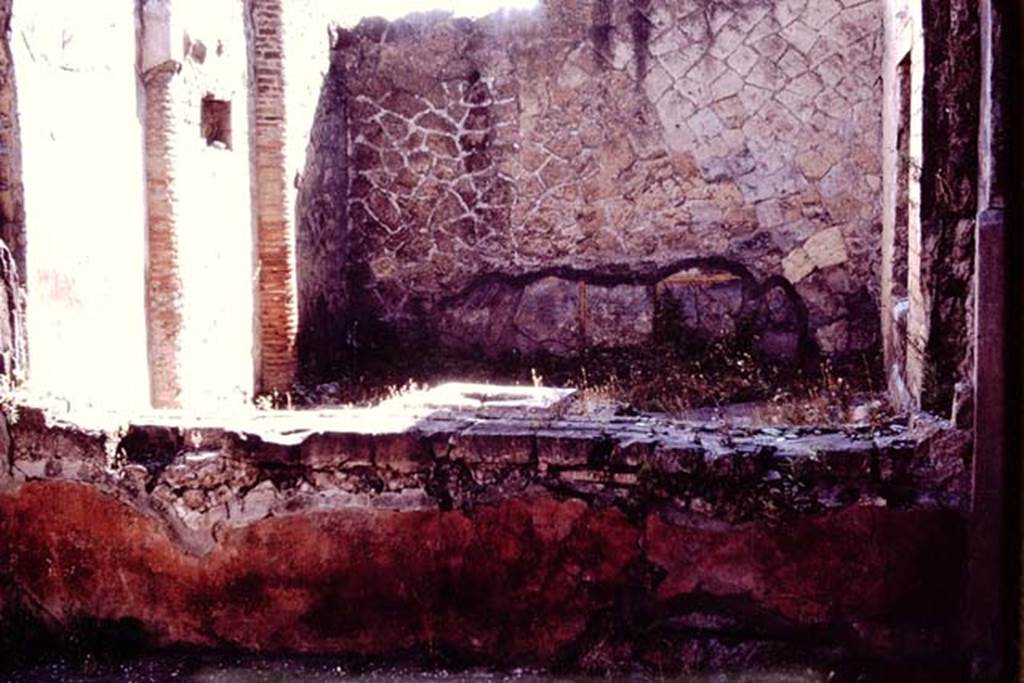 Ins. V 35, Herculaneum, 1964. Looking south towards the courtyard 12. Photo by Stanley A. Jashemski.
Source: The Wilhelmina and Stanley A. Jashemski archive in the University of Maryland Library, Special Collections (See collection page) and made available under the Creative Commons Attribution-Non Commercial License v.4. See Licence and use details. J64f1170